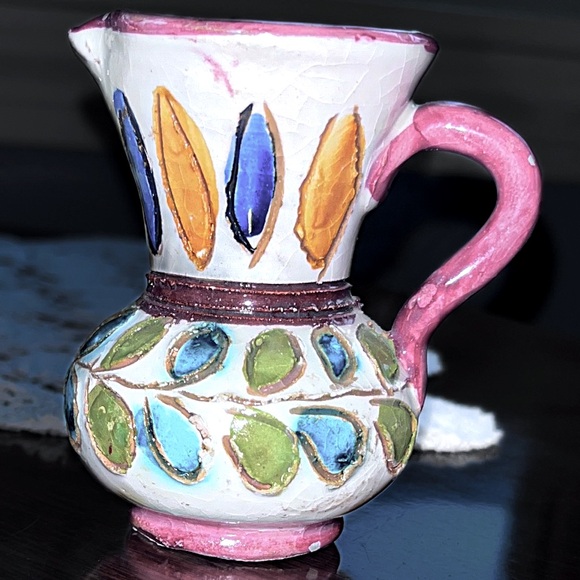 Vintage Hand painted Miniature Italian Pitcher - Picture 2 of 10